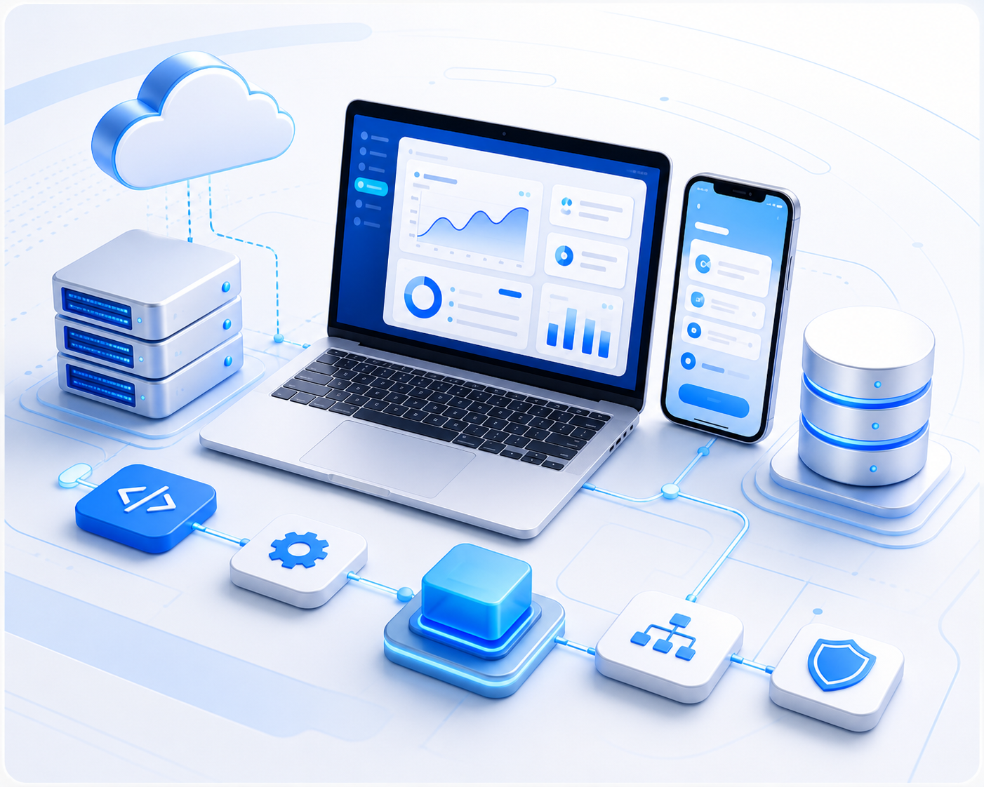 Web and mobile app development illustration