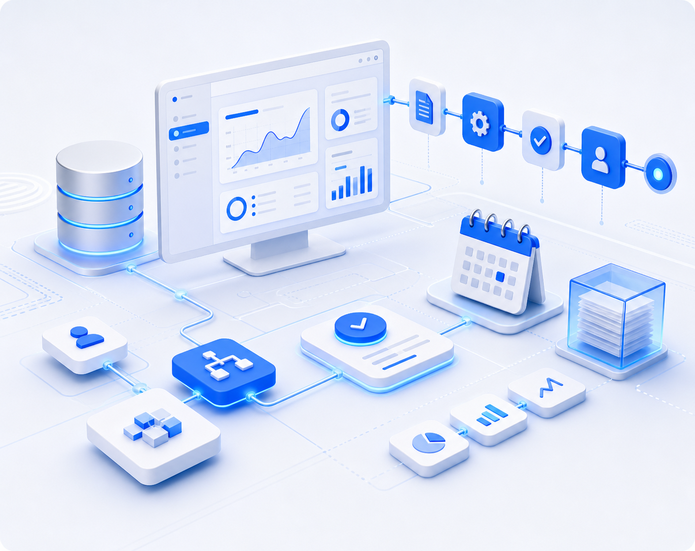 Business workflow automation illustration